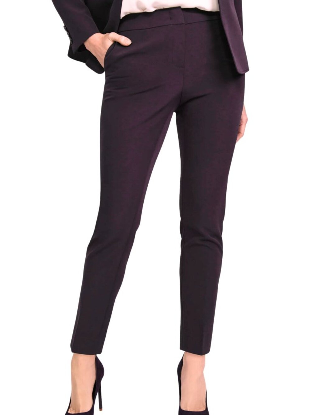 Laura Petites Size 8 eggplant slim fit dress pants